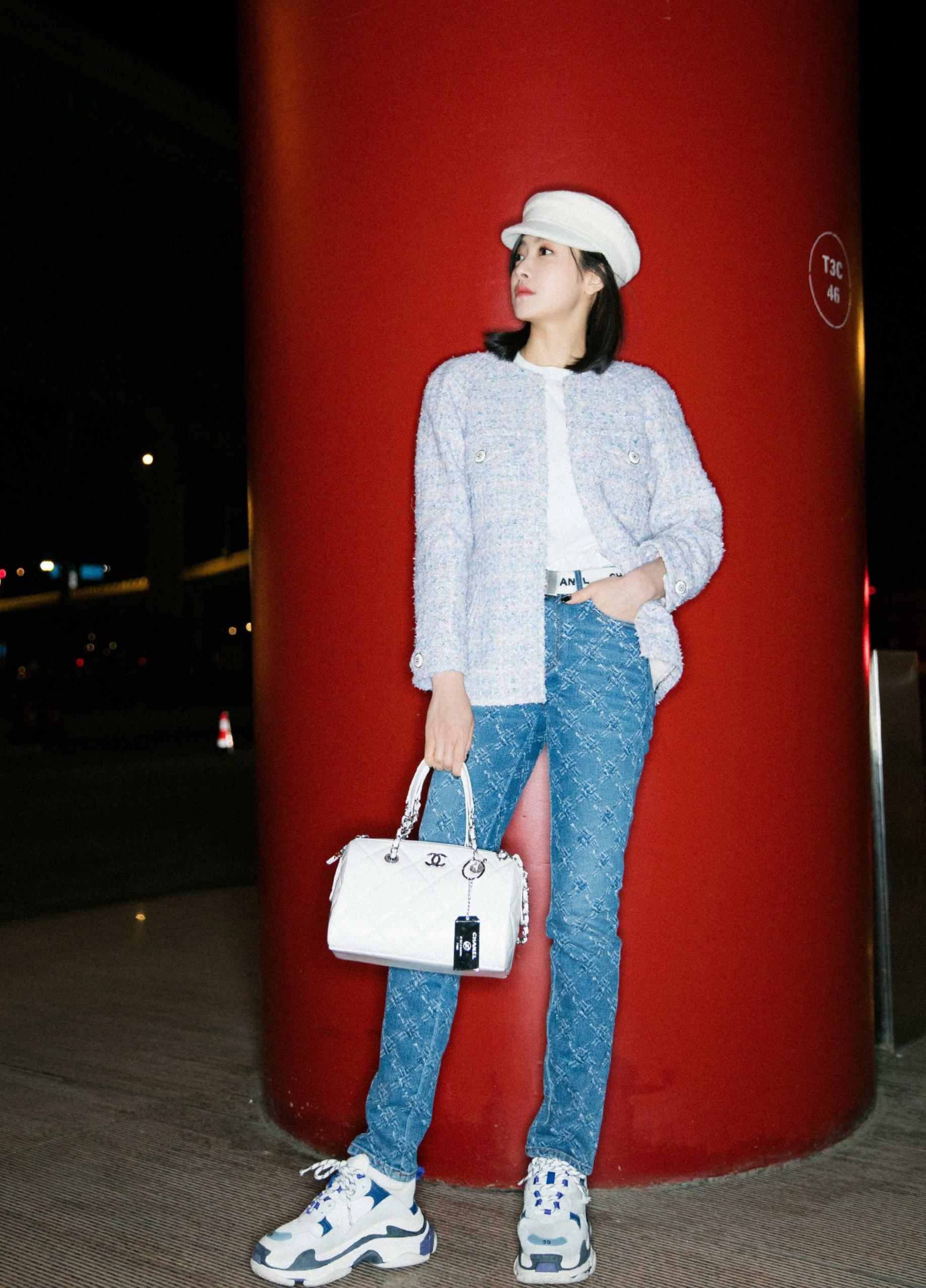 宋茜披针织衫,宋茜身穿紫色外套宋茜霸气上线