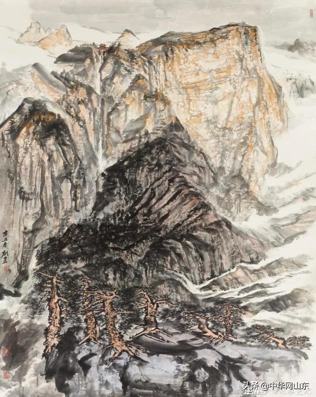 刘罡画作,泰山顶级水墨山水画