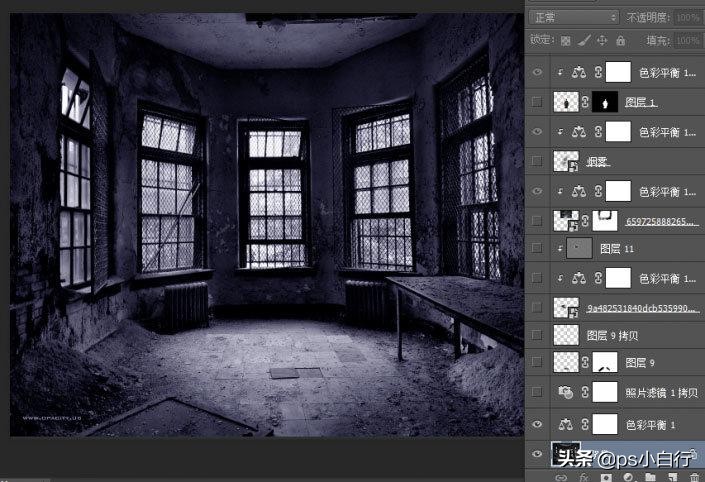 ps创意合成冷色风格的魔法师教程,纯ps做暗黑系手绘效果教程