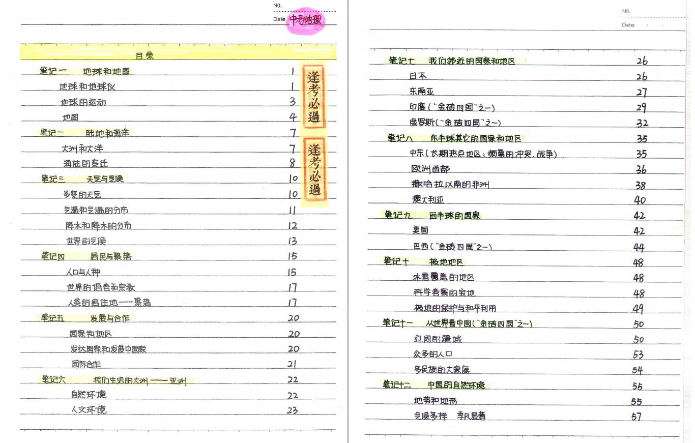 初中地理学霸笔记,初中地理学霸笔记完整版