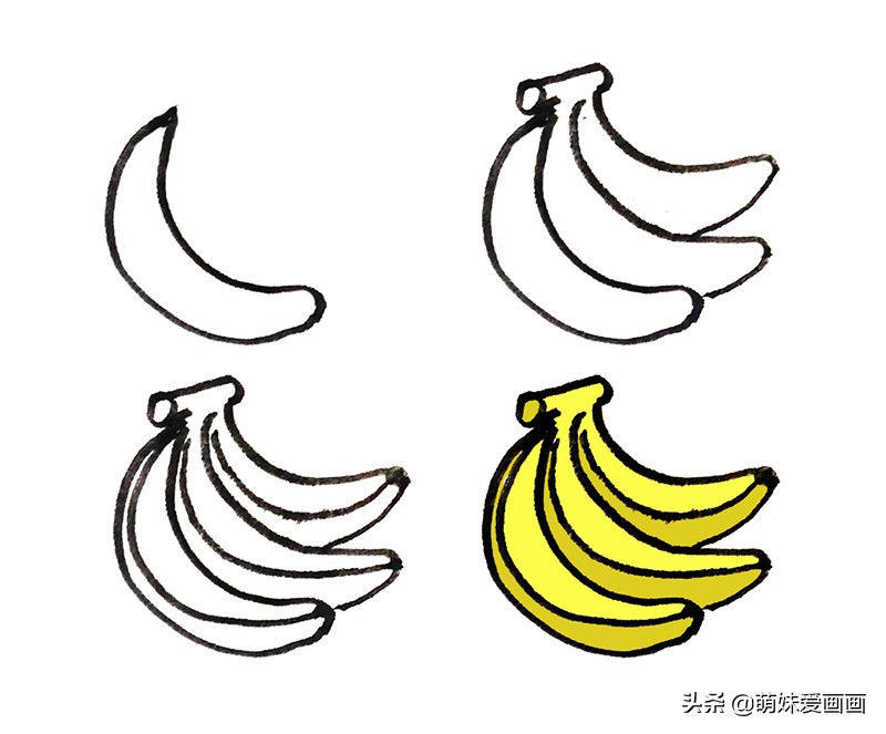 画食物甜品和水果零食简笔画,水果简笔画大全100幅呆萌可爱