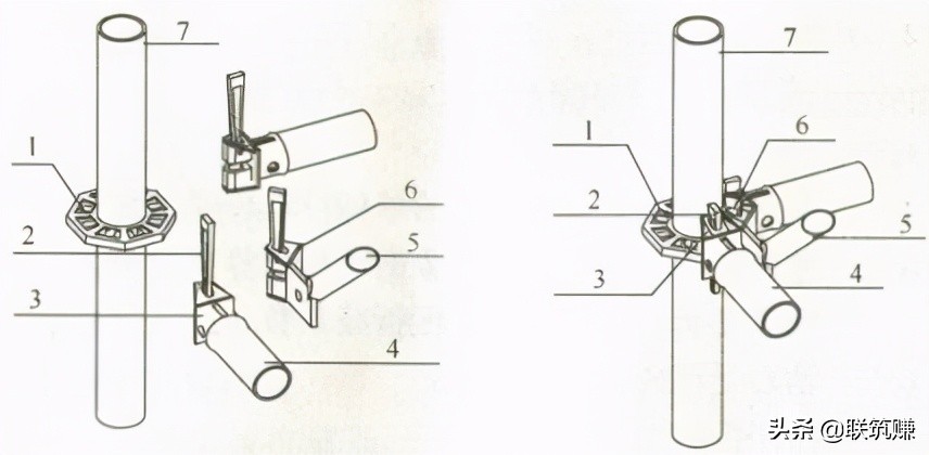 承插型盘扣式脚手架现场施工图片,承插型盘扣式脚手架连墙件示意图