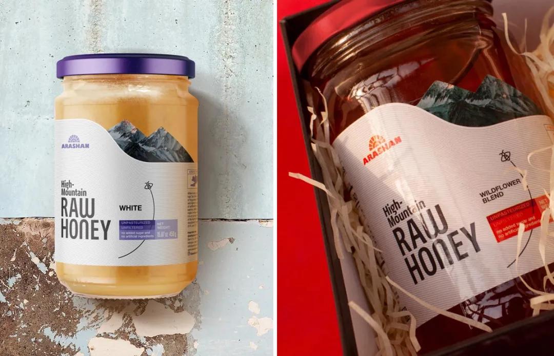 蜂蜜插画包装设计创意,高端蜂蜜产品包装设计