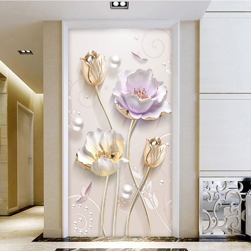 玄关墙瓷砖拼花图案,玄关背景墙大理石瓷砖效果图