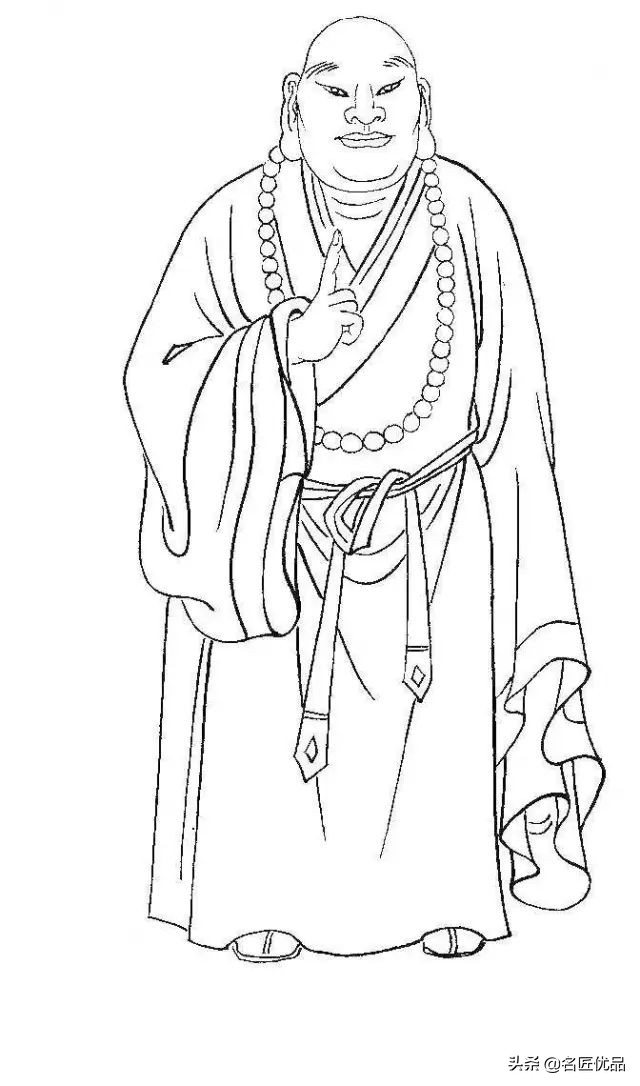 降龙罗汉白描图高清图片,十八罗汉白描图高清图片