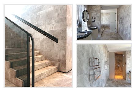 轻奢新中式大理石效果图,钻石型大理石装修效果图