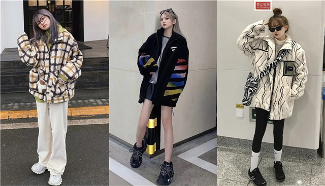 今年流行款羊羔绒羽绒服拼接的,比羽绒服更保暖的羊羔毛外套