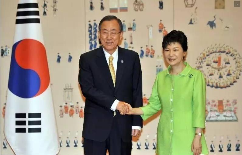 联合国秘书长潘基文和朴槿惠,潘基文与韩国总统
