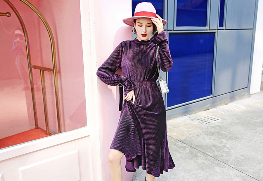 裙荷叶边超减龄,半身荷叶裙高档气质