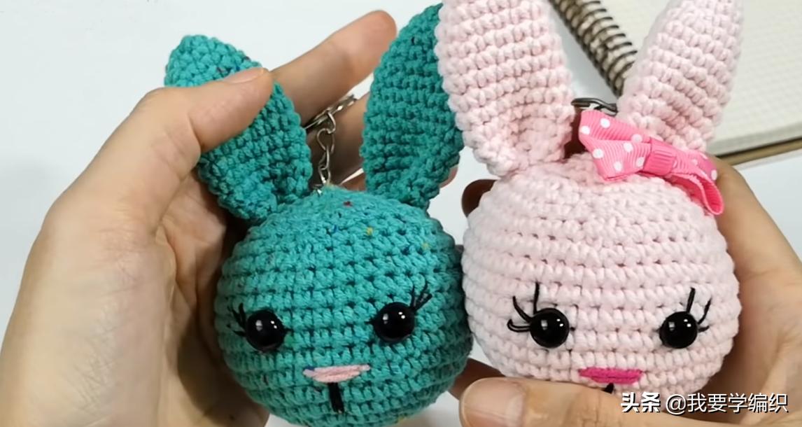 简单又精致的兔子挂饰,钥匙扣的毛茸茸兔子挂件教程