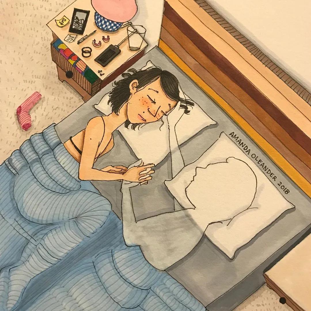 情侣两个人日常生活照片,情侣间的生活插画图片