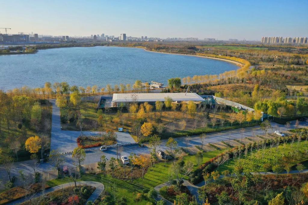 郑州象湖冬天图片,郑州象湖航拍视频