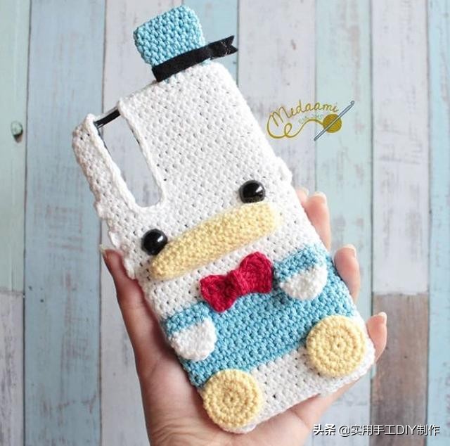 针织手机壳教程全部,萌萌的手机套编织