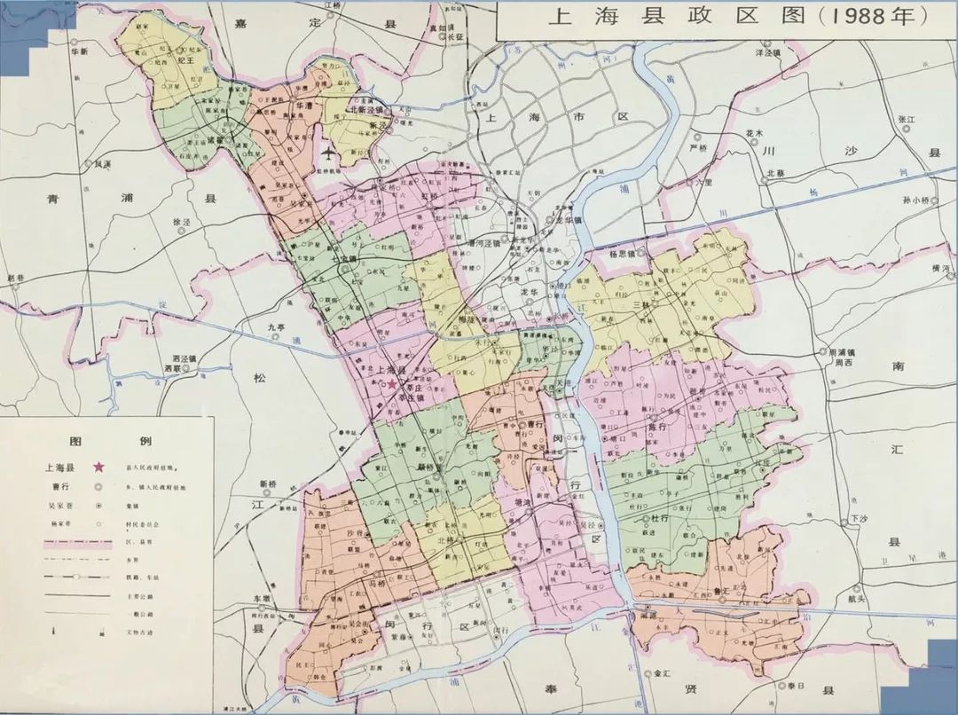 上海市版图演变全过程,上海市区行政地图变迁