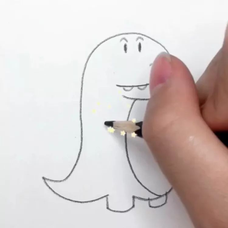 小恐龙怎么画可爱简笔画,一学就会的小恐龙简笔画