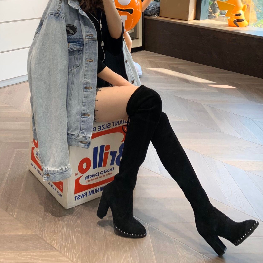 大粗腿过膝长靴显瘦,sw5050长靴搭配图片