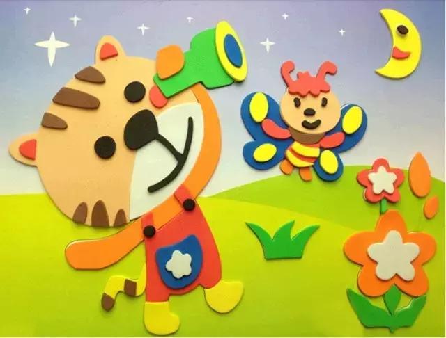 海绵纸手工制作花朵幼儿园,海绵纸创意手工幼儿园动物