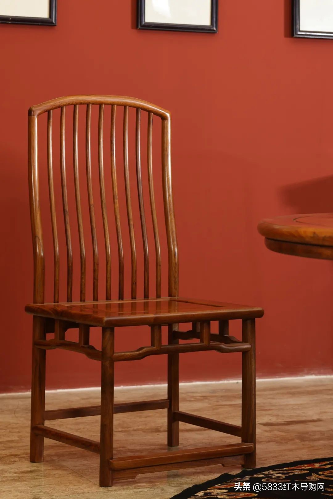 矮式四方中式高档红木餐桌,雕花圆形组合中式红木餐桌