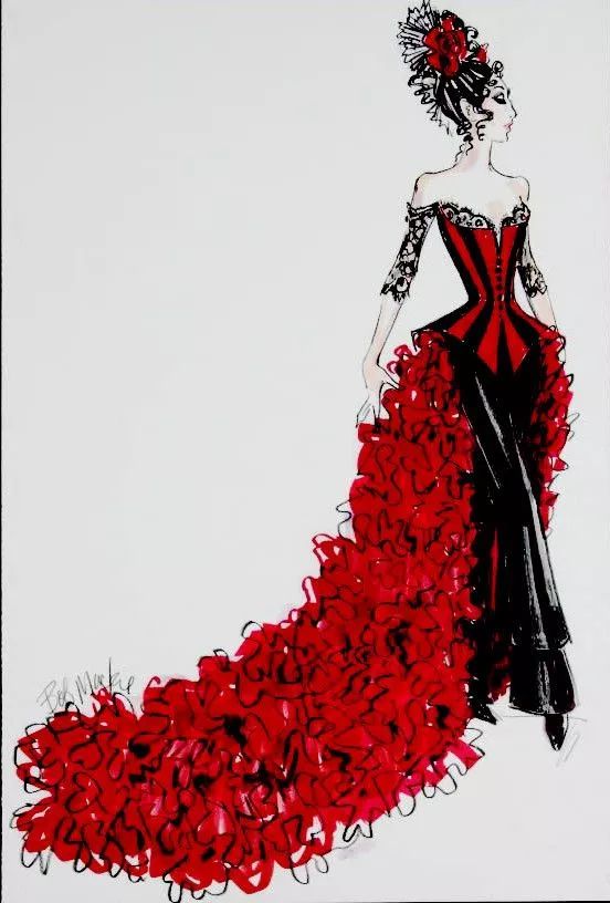 设计稿晚礼服,设计礼服手稿图洛丽塔