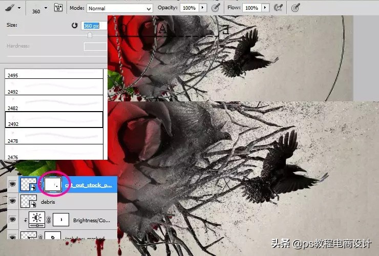 ps怎么把玫瑰变成金黄色,ps蝴蝶和鲜花合成