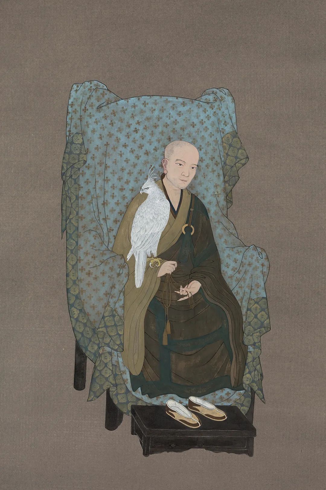 他画的鹰，严谨工致，萧疏威严