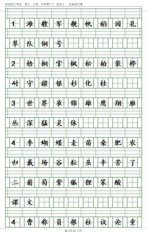 部编版1-6年级语文上册必背内容,部编版语文6年级上册背诵资料