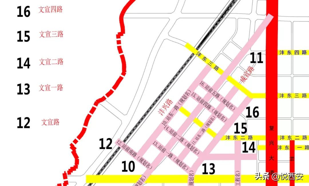沣东新城道路规划图高清,西咸新区沣东新城镐京道路规划