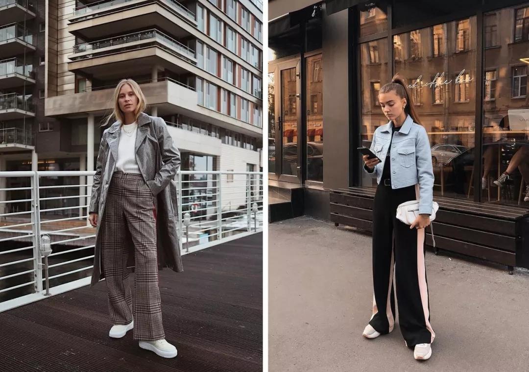 秋冬长款牛仔阔腿裤搭什么鞋好看,显瘦穿搭今年非常火的阔腿裤