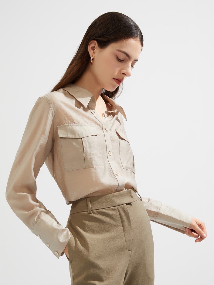 朗姿lncy优雅穿搭,朗姿法式简奢衬衫