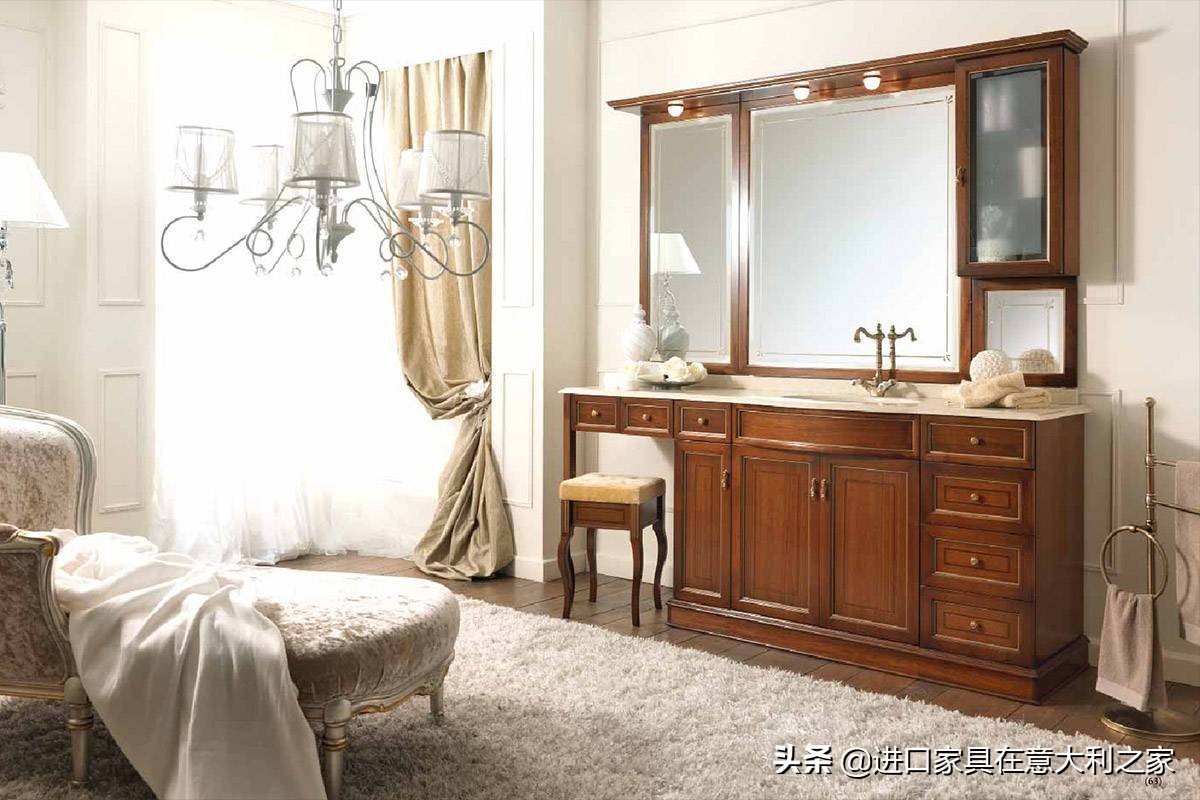 中世纪风格浴室柜,极简轻奢法式品牌浴室柜