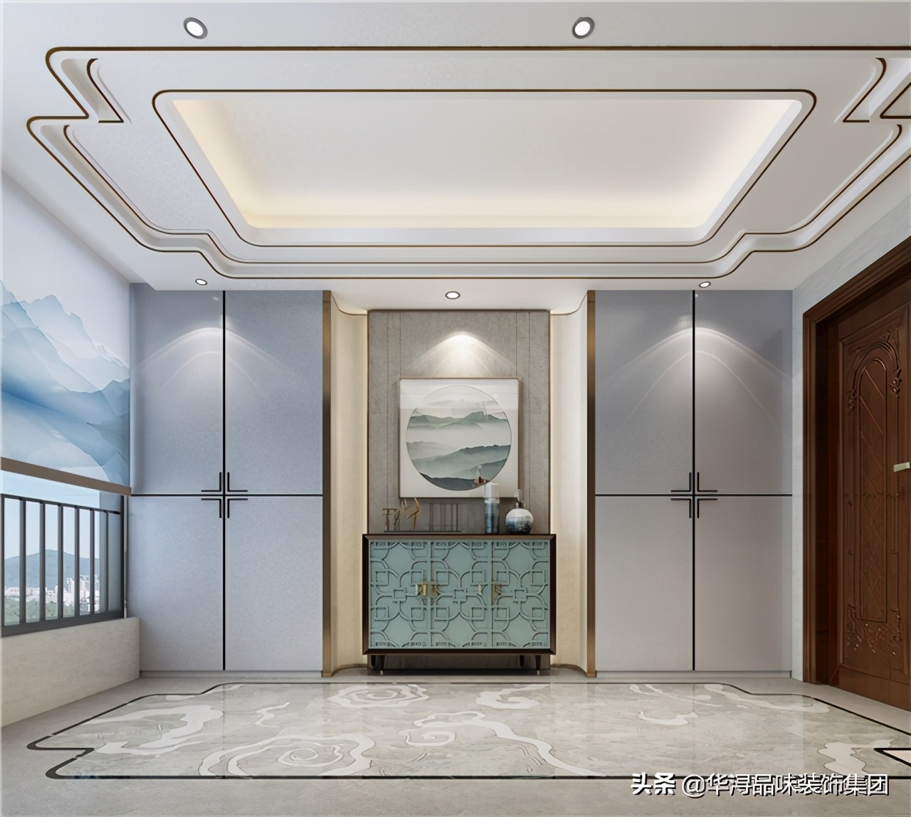 正对餐厅玄关效果图,大门正对厨房玄关如何设计