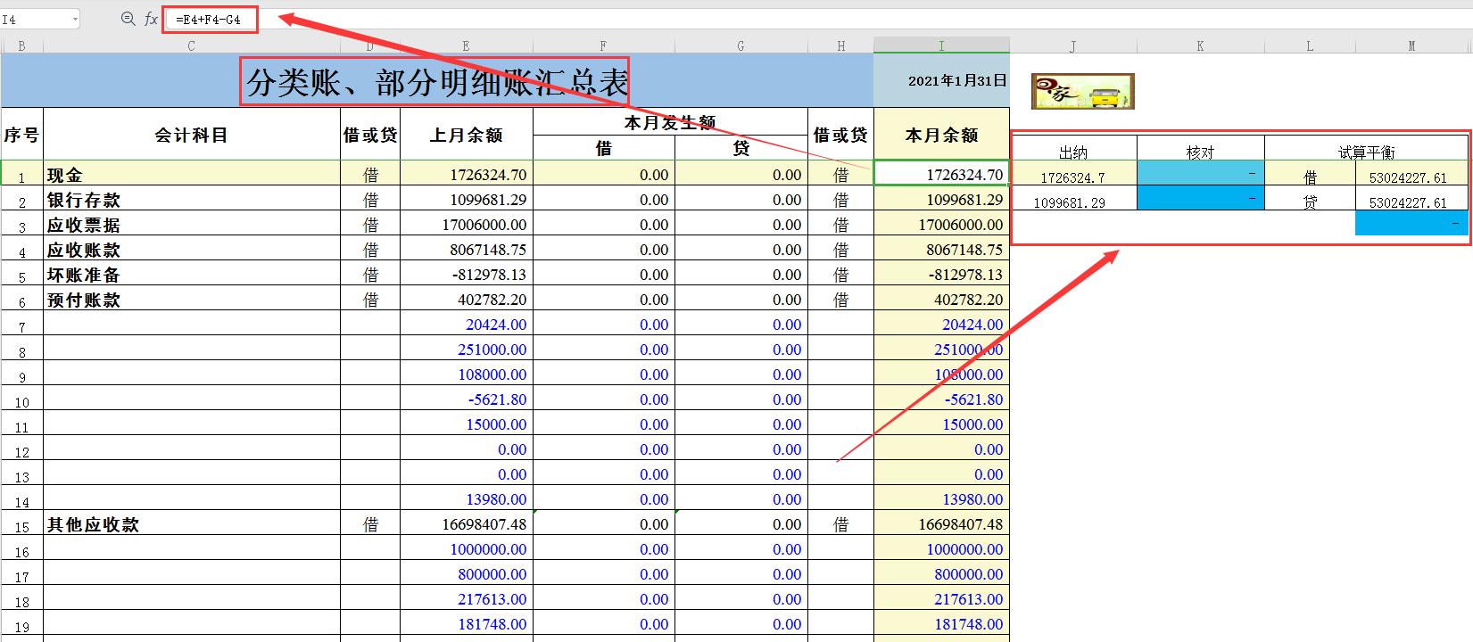 进销存每日明细账带公式,总账成本计算表