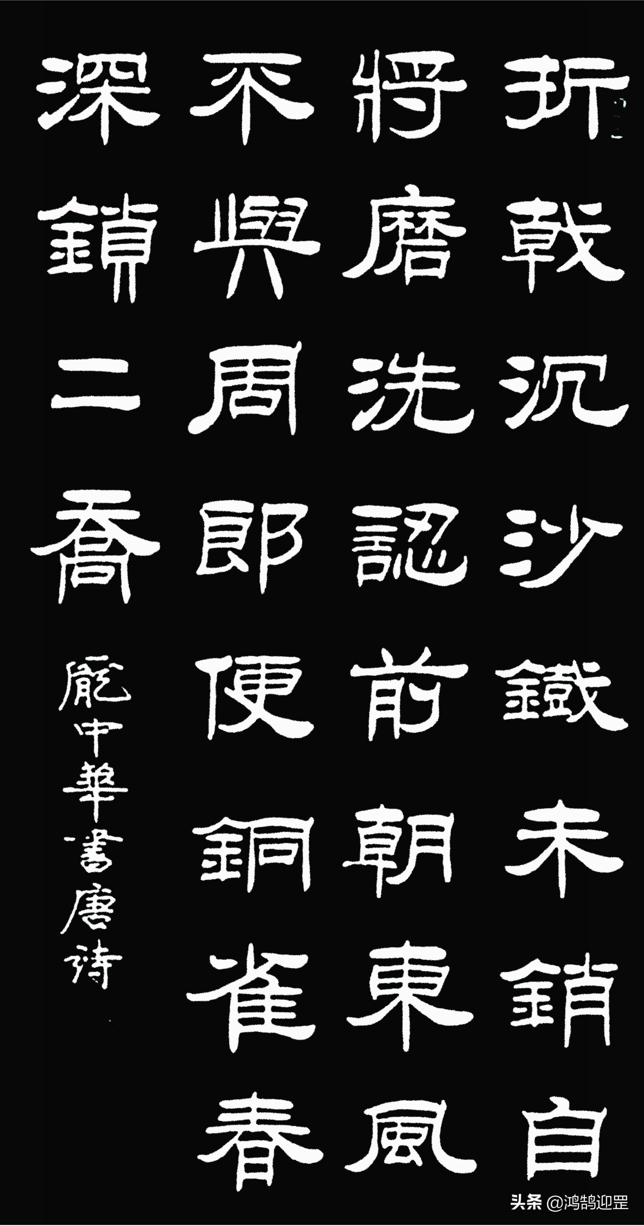 书法庞中华,庞中华简单字体