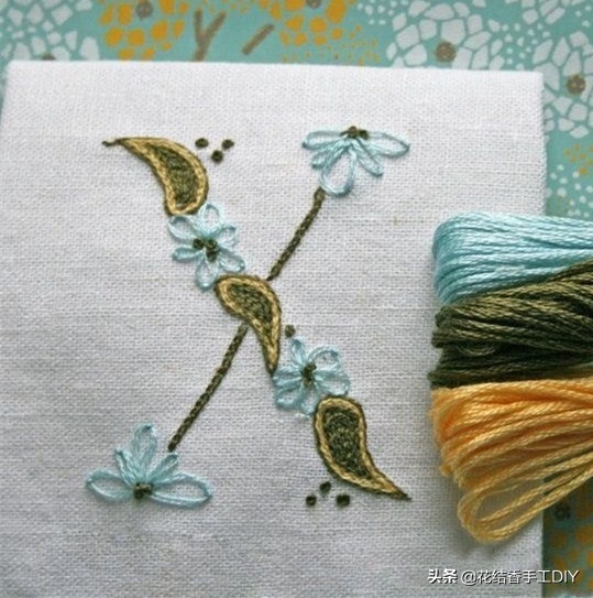 刺绣英文字母教程全针绣,好看有意义的刺绣
