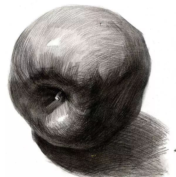 素描静物骷髅步骤,素描静物苹果步骤