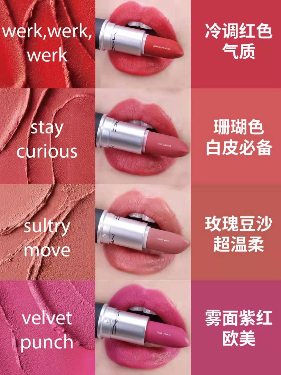 mac口红推荐最新热门色号876,对深红色口红毫无抵抗力