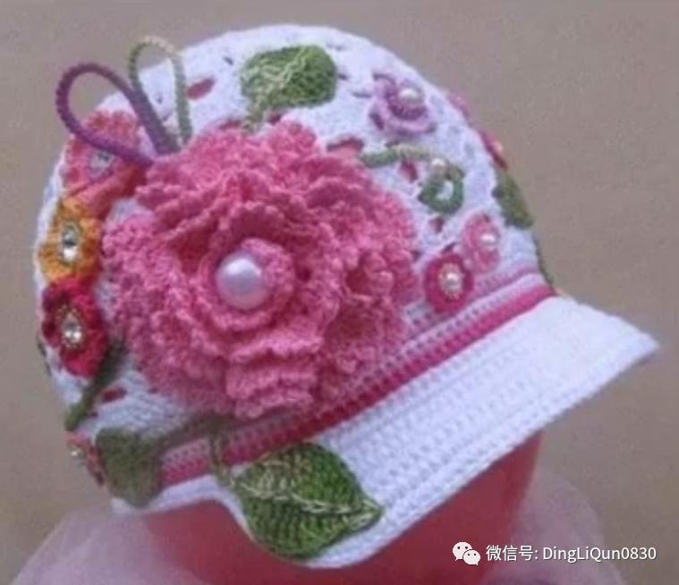 针织作品30款时尚钩花装饰帽子,简单易学又好看的针织帽子