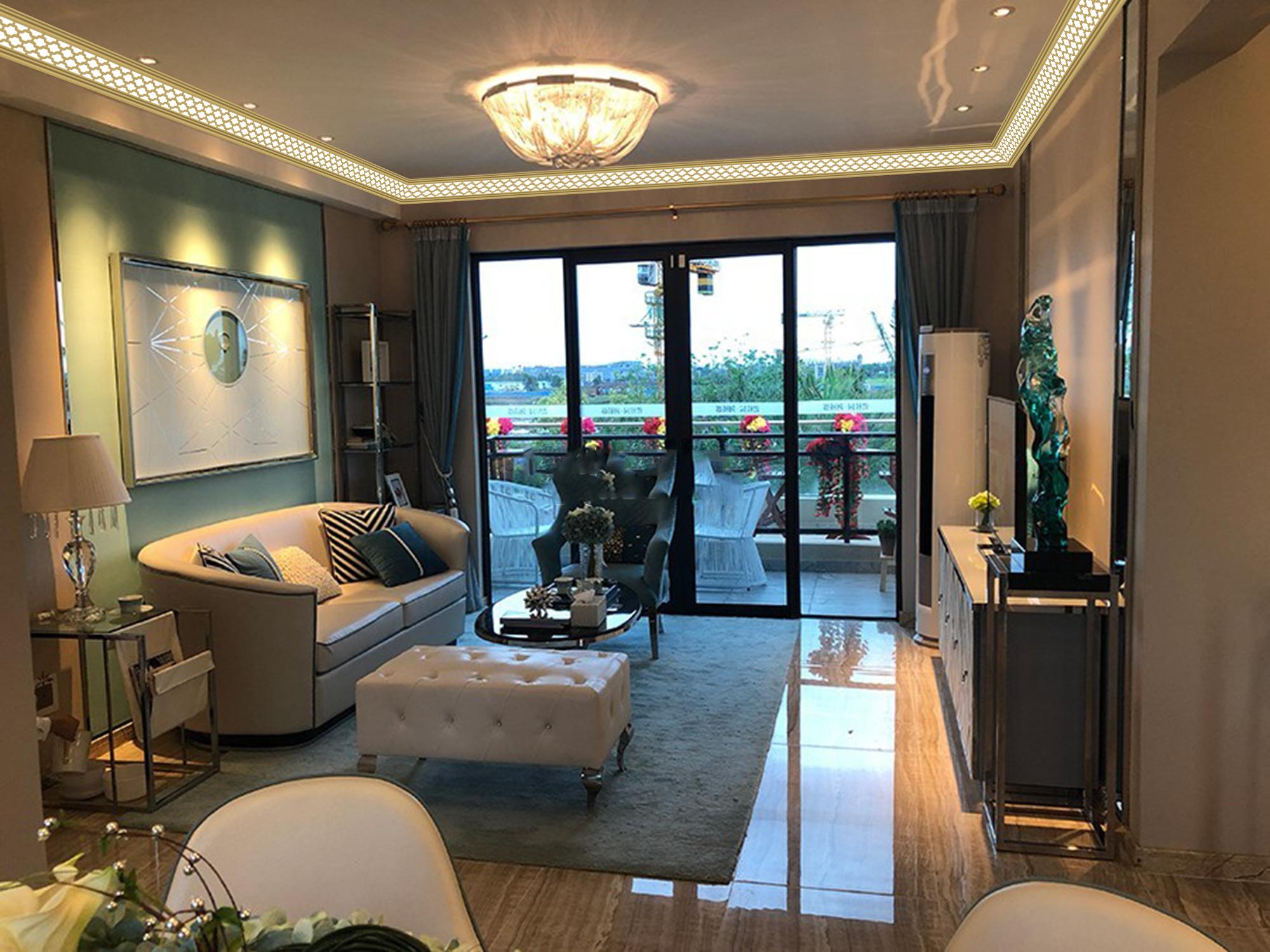 led发光顶角线安装,简单装修发光顶角线