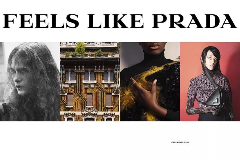 prada购物图,prada专柜购物袋