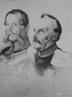 门采尔自画素描高清大图,素描大师门采尔著名作品