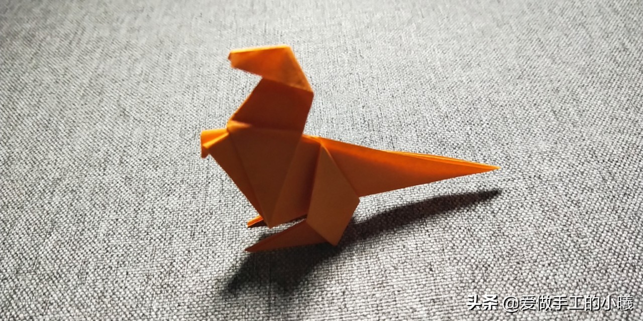折纸教程：简单霸王龙折纸图解，学会了教小朋友不错呦