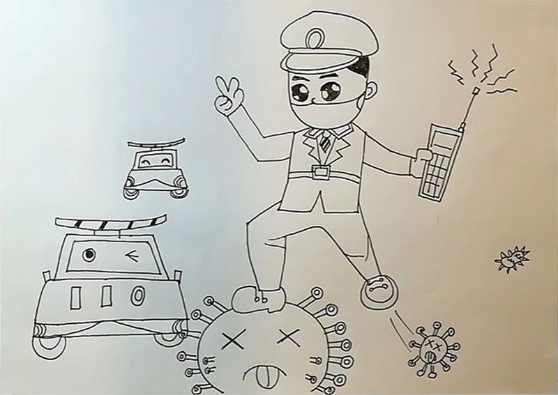 《抗病毒警察》--美美老师教你学画画