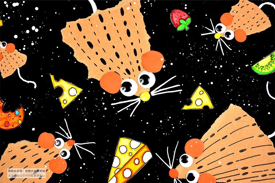 小老鼠儿童画全过程,幼儿画创意画小老鼠