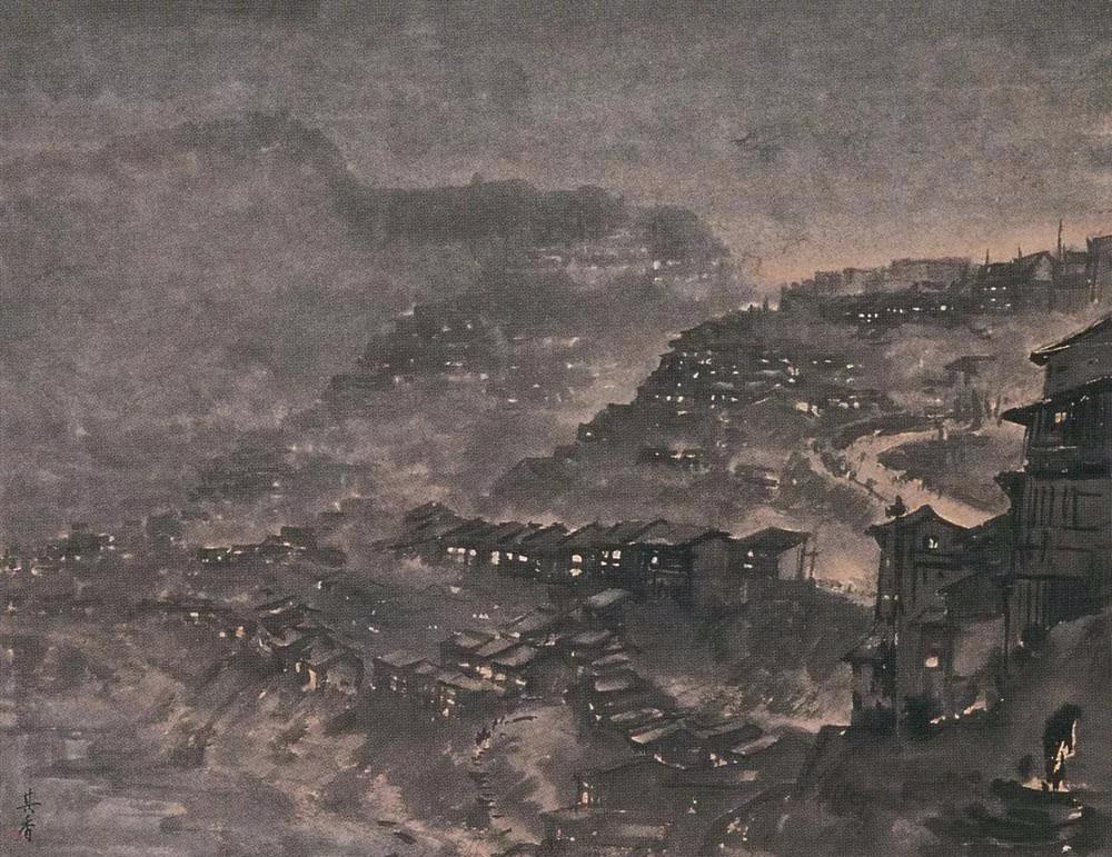 水墨画夜景欣赏,画夜景最好的中国画