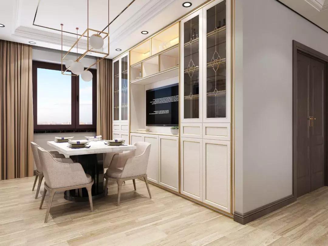 天山熙湖洋房装修美式风格,天山熙湖147平洋房中式装修