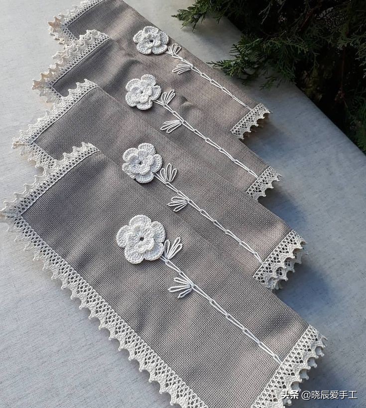 桌布花边钩织的教程,隔热垫餐桌垫钩针教程