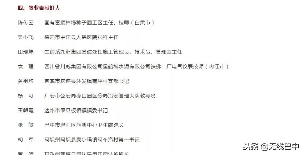 白衣红心修仁术！巴中1人上榜“四川好人”