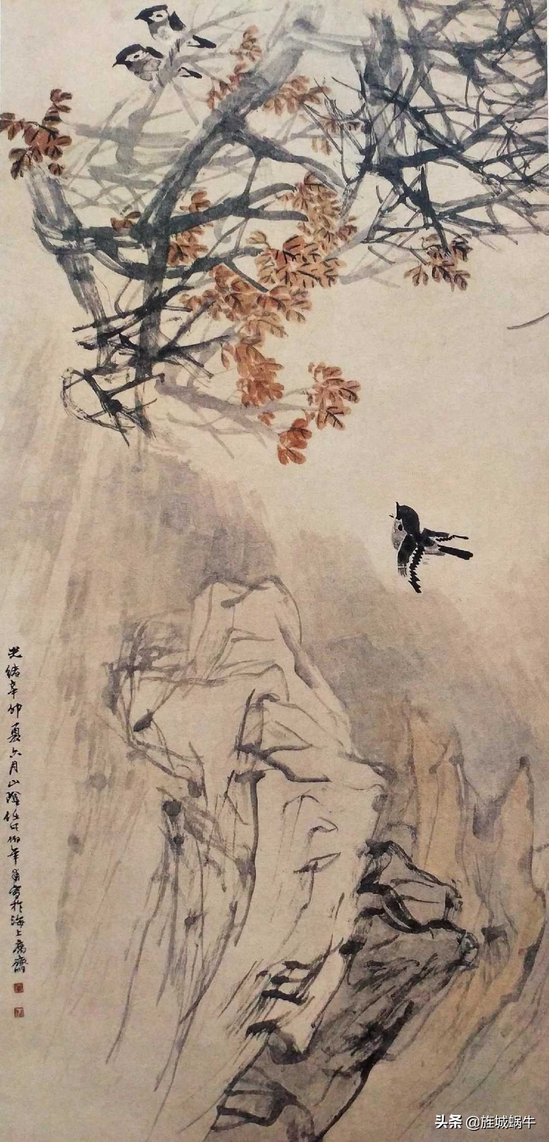 他以笔墨捕捉迎风腾飞的鸟雀、轻灵鲜活的花蕾