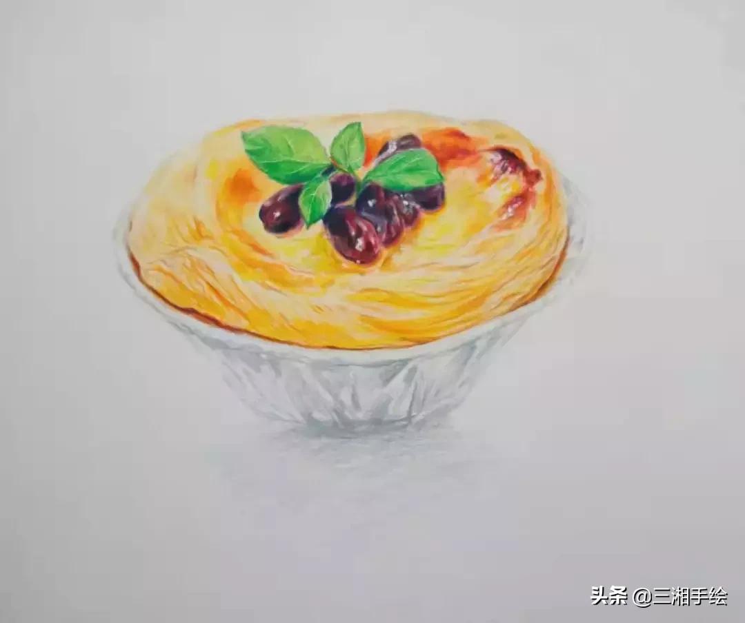 彩铅蛋挞教程,唯美食不可辜负