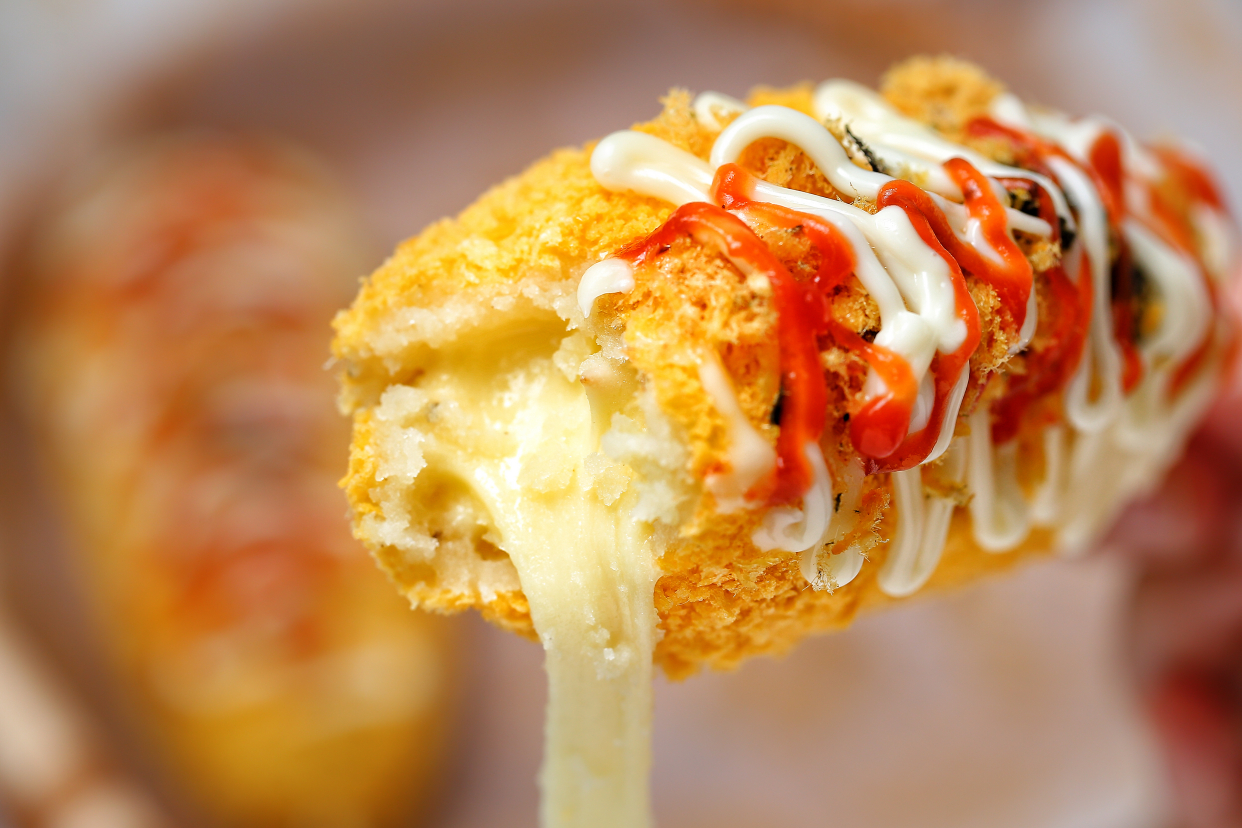 超级好吃的土豆芝士棒,土豆拉丝火腿芝士棒